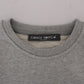 Frankie Morello Gray Cotton Crewneck Pullover Sweater