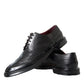 Dolce & Gabbana Black Leather Oxford Wingtip Formal Men Shoes