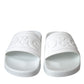 Dolce & Gabbana White Rubber Slides Sandals Beachwear Shoes