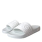 Dolce & Gabbana White Rubber Slides Sandals Beachwear Shoes