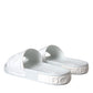 Dolce & Gabbana White Rubber Slides Sandals Beachwear Shoes