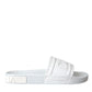 Dolce & Gabbana White Rubber Slides Sandals Beachwear Shoes