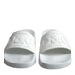 Dolce & Gabbana White Rubber Slides Sandals Beachwear Shoes