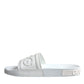 Dolce & Gabbana White Rubber Slides Sandals Beachwear Shoes