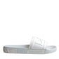 Dolce & Gabbana White Rubber Slides Sandals Beachwear Shoes