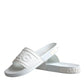 Dolce & Gabbana White Rubber Slides Sandals Beachwear Shoes