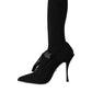 Dolce & Gabbana Black Stiletto Heels Mid Calf Boots Shoes