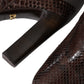 Dolce & Gabbana Brown Exotic Leather Heels High Boots Shoes