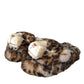 Dolce & Gabbana Brown Tiger Slippers Flats Sandals Shoes