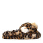 Dolce & Gabbana Brown Tiger Slippers Flats Sandals Shoes