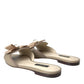 Dolce & Gabbana Beige Logo Pearl Flats Sandals Slides Shoes