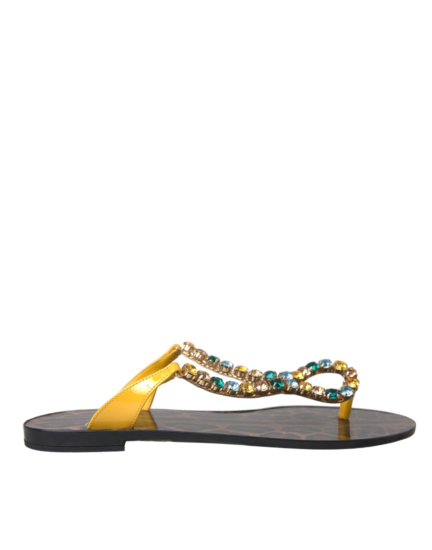 Dolce & Gabbana Multicolor Crystal Sandals Flip Flops Shoes