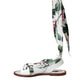 Dolce & Gabbana Multicolor Floral Print Ankle Wrap Sandals Shoes