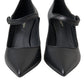 Dolce & Gabbana Black Leather Logo Heels Mary Janes Pumps Shoes