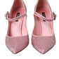 Dolce & Gabbana Pink Strass Crystal Heels Pumps Shoes