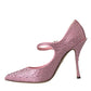 Dolce & Gabbana Pink Strass Crystal Heels Pumps Shoes