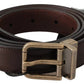 Dolce & Gabbana Brown Leather Gold Buckle Men Belt