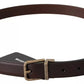 Dolce & Gabbana Brown Leather Gold Buckle Men Belt