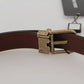 Dolce & Gabbana Brown Leather Gold Buckle Men Belt