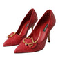 Dolce & Gabbana Red Devotion Leather Heels Pumps Shoes