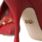 Dolce & Gabbana Red Devotion Leather Heels Pumps Shoes