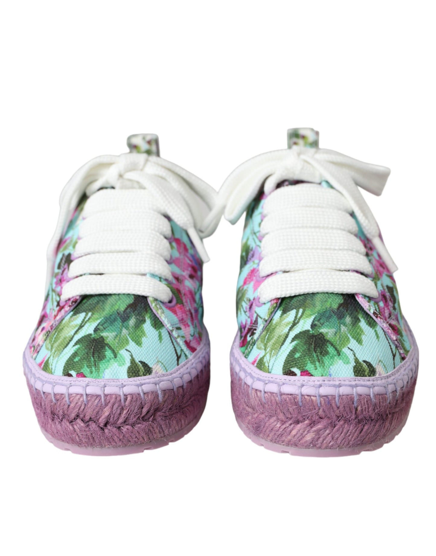 Dolce & Gabbana Multicolor Canvas Floral Espadrilles Sneakers Shoes