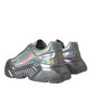 Dolce & Gabbana Silver Iridescent DAYMASTER Leather Sneakers Shoes