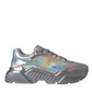 Dolce & Gabbana Silver Iridescent DAYMASTER Leather Sneakers Shoes