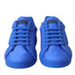 Dolce & Gabbana Blue Leather Fabric Low Top Sneakers Shoes