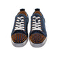 Christian Louboutin Fun Louis Junior Spikes Flat Denim and Gold Spike Sneakers