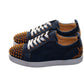 Christian Louboutin Fun Louis Junior Spikes Flat Denim and Gold Spike Sneakers