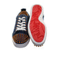 Christian Louboutin Fun Louis Junior Spikes Flat Denim and Gold Spike Sneakers