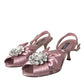 Dolce & Gabbana Pink Keira Crystal Heels Sandals Shoes