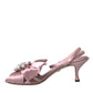 Dolce & Gabbana Pink Keira Crystal Heels Sandals Shoes