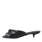 Dolce & Gabbana Black Exotic Leather Heels Slides Shoes