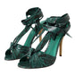 Dolce & Gabbana Green Exotic Leather Heels Sandals Shoes