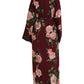 Dolce & Gabbana Bordeaux Floral Maxi Kaftan Dress