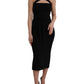 Dolce & Gabbana Elegant Black Halter Midi Dress