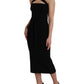 Dolce & Gabbana Elegant Black Halter Midi Dress