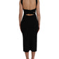 Dolce & Gabbana Elegant Black Halter Midi Dress