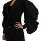 Dolce & Gabbana Black Puffed Sleeves Cropped Jacket