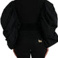 Dolce & Gabbana Black Puffed Sleeves Cropped Jacket