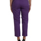 BENCIVENGA Purple Cotton MidWaist Straight Cropped Pants