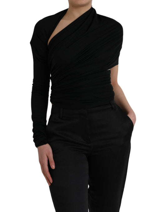 Dolce & Gabbana Black Cutout Asymmetric Top