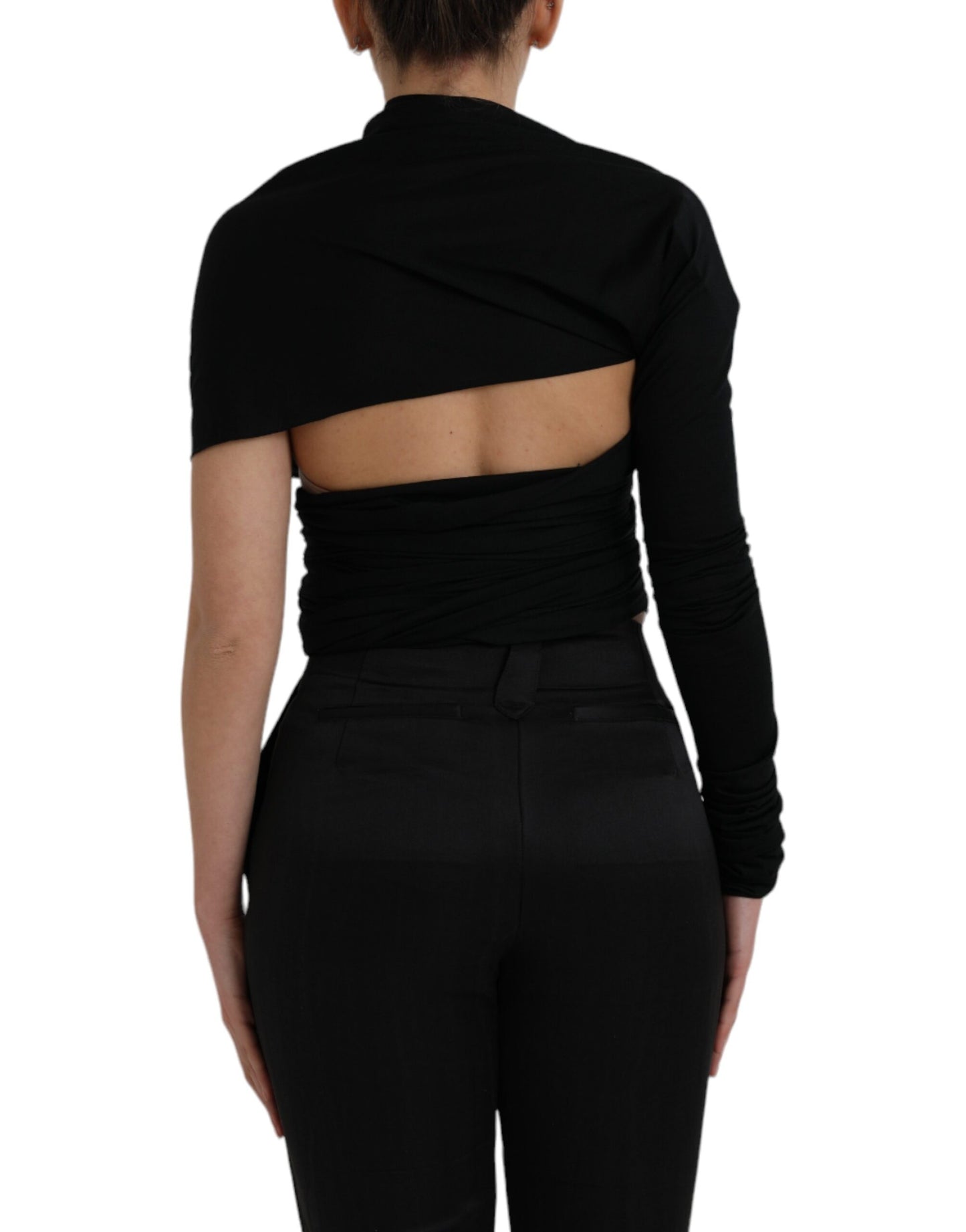 Dolce & Gabbana Black Cutout Asymmetric Top