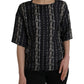 Dolce & Gabbana Black Key Castle Print Silk Blouse