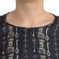 Dolce & Gabbana Black Key Castle Print Silk Blouse