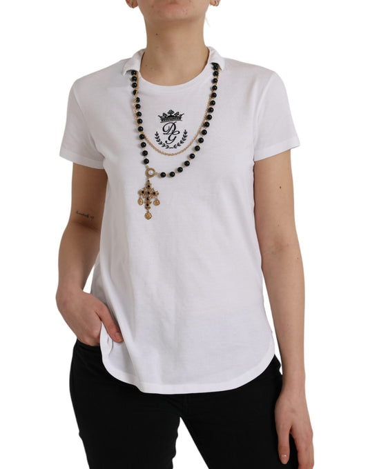 Dolce & Gabbana White Necklace T-shirt