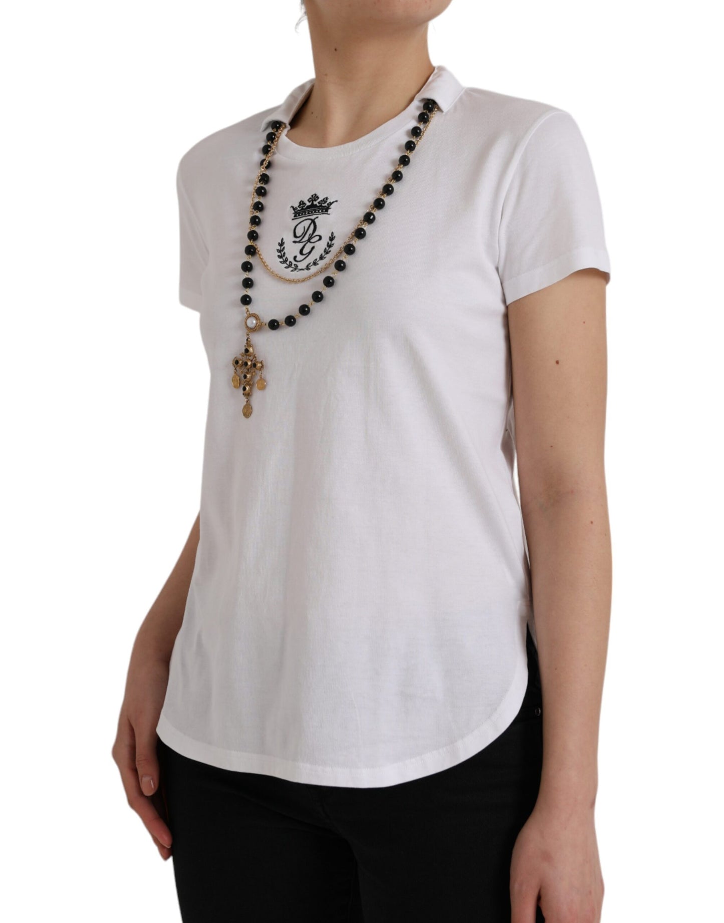 Dolce & Gabbana White Necklace T-shirt