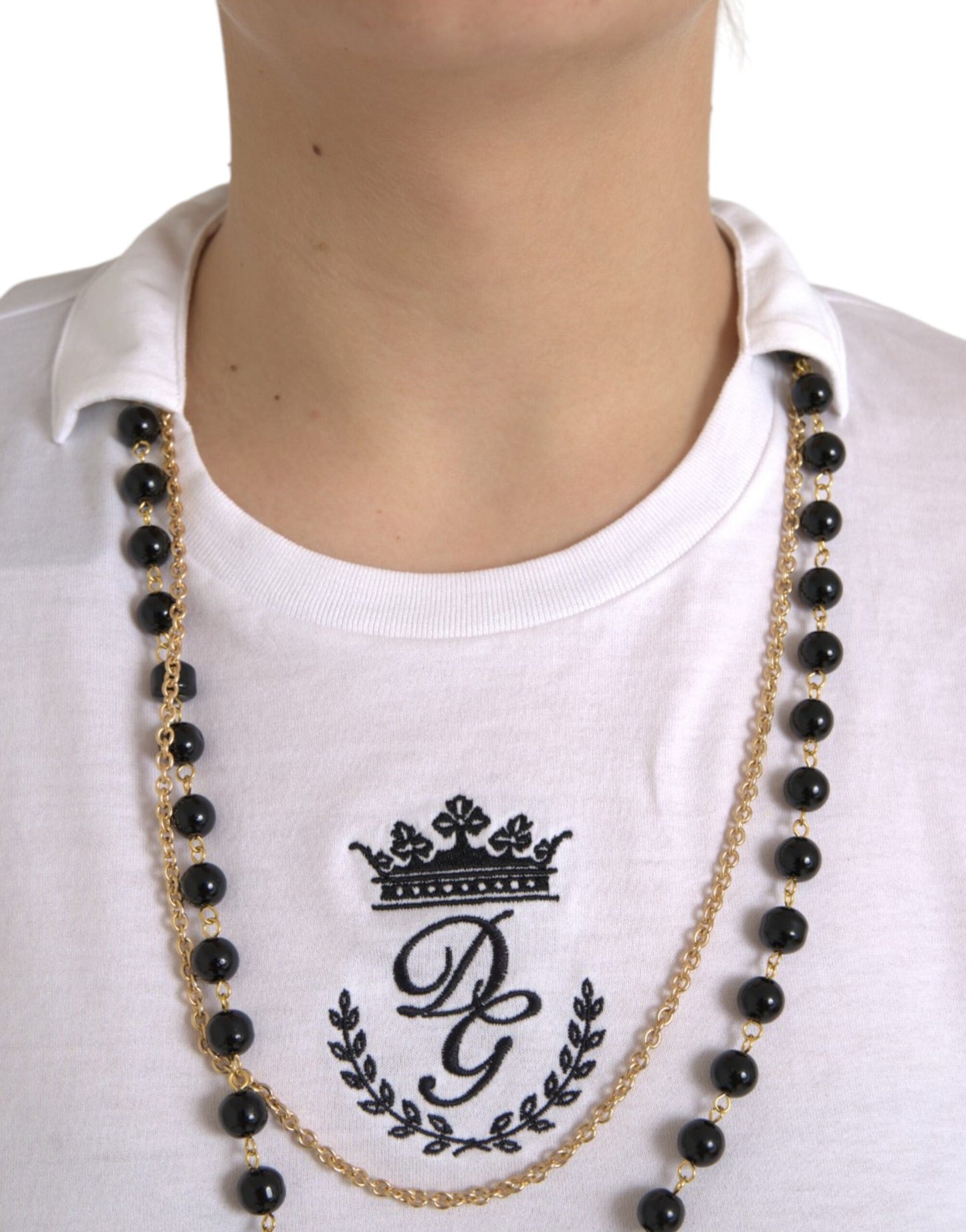 Dolce & Gabbana White Necklace T-shirt